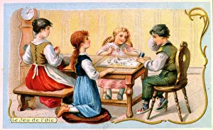 French children playing the Goose Game