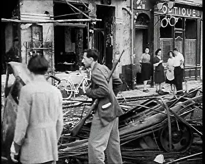 Badly: French Civilians Gathering, Milling Around