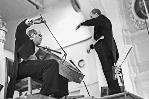 Cellist: French conductor Andre Jolivet and Soviet cellist