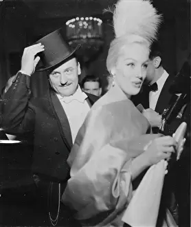 Balmain: The French couturier Pierre Balmain with a mannequin