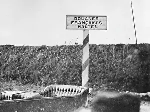 Padded: French customs sign, Western Front, WW1