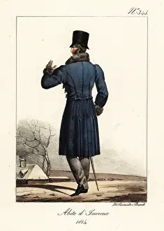 Top Hat: French dandy in winter clothes, 1814