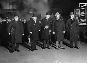 Tardieu: The French delegation on their arrival in The Hague for the