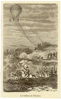 Fleurus: French Entreprenant air balloon, battle of Fleurus, 1794