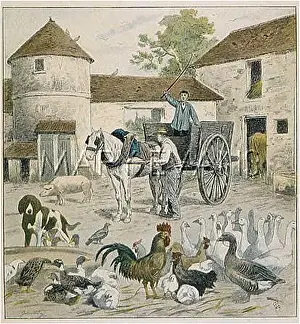 Farmworkers: FRENCH FARMYARD SCENE