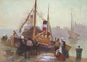 Caffieri: French Fishermen - harbour scene