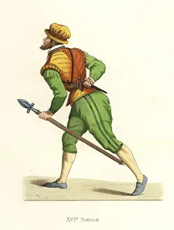 Georges Duplessis: French hunter with spear, 16th century