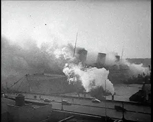 Normandie: French Liner Ship SS Normandie Burning in