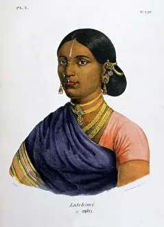 Caste: French lithograph of a high caste woman, from