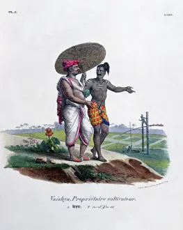 Landowners: French lithograph of landowners in conversation;