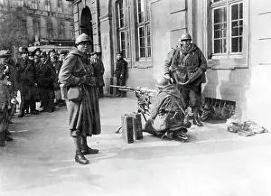 Ruhr: French machine gun position in Frankfurt an