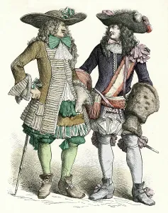 1690s: Two French men in costume 1690