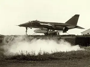 Catapult: French Navy Jaguar prototype M-05 during catapult trials