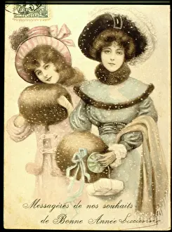 Parcel: French New Year greetings card