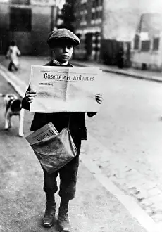 Ardennes: French newspaper boy during the First World War