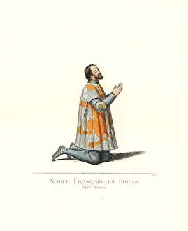 Mercuri: French noble kneeling in prayer, 14th century