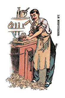 Carpentry: French Occupations card series game 1890s