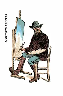 Easel: French Occupations card series game 1890s