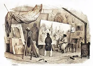 Peintre: FRENCH PAINTER AT WORK