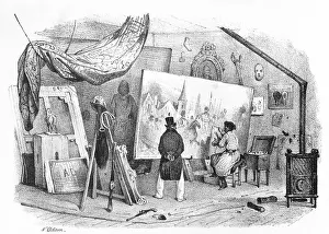 Peintre: FRENCH PAINTER AT WORK