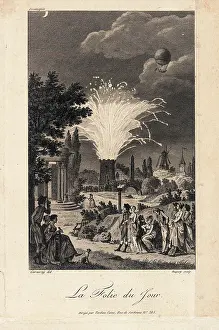 Trend: French park festivities with fireworks and balloon
