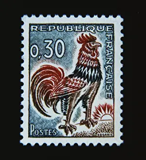 Meek: French postage stamp depicting the cockerel