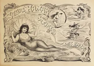 Hamar: French poster, aquatic performers, Les Soeurs Hamar