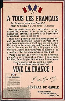 Confident: French poster from General de Gaulle, WW2