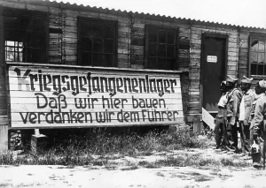Thank: French prisoners of war in a German camp, 1941