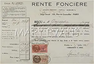 Renting: FRENCH RECEIPT FOR RENT