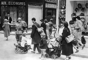 Frenchmen: French refugee family, 1940