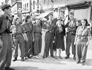 French Resistance fighters with a collaborator
