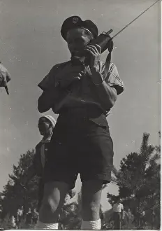 Talkie: French scout using walkie talkie