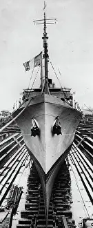 Charlestown: The French ship VILLEDYS in dry dock