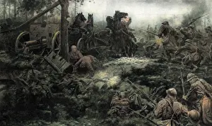 Luger: French soldiers, with bayonets fixed, capture a German Field