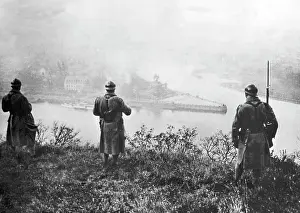 Koblenz: French soldiers at the Deutsches Eck - German