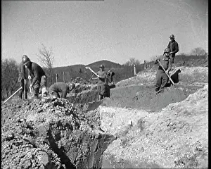 Maginot: French Soldiers Digging Deep Trenches Near