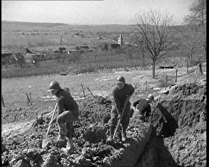 Maginot: French Soldiers Digging Deep Trenches Near