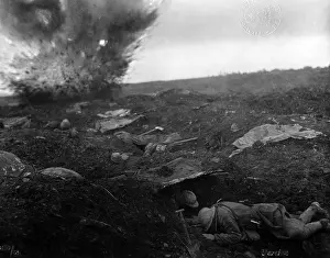 Seek: French soldiers in shell craters at Verdun, 1916