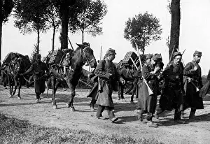 Packed: French soldiers on the way to the front, 1914