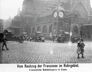 Essen: French station barrier in Essen, 1923