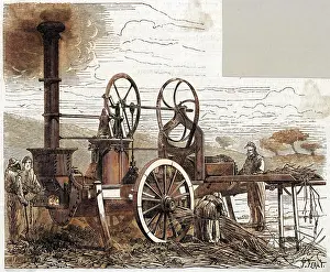 Renaud: French steam thresher 1862