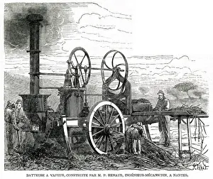 Renaud: French steam thresher 1862