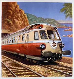 Sncf: French train on a coastal route