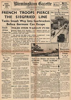 French troops break the Siegfried Line