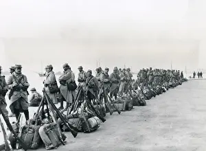 Salonica: French troops on quayside, Salonika, WW1
