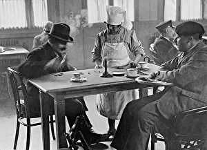 Invalides: French veterans playing dice, 1930