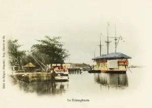 Houseboat: French warship at Saigon