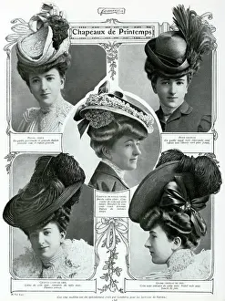 Ribbons: French woman wearing hats for Spring 1906