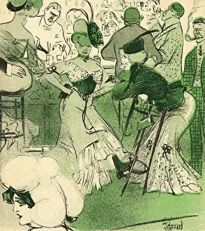 Revelry: French women drinking at a bar, 1906